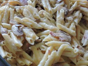 Macarrones carbonara ligera Macarrones carbonara ligera