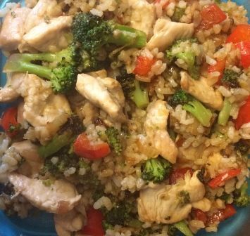 Arroz con verduras y pollo